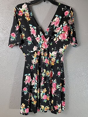#ad Women#x27;s Floral Dress Size 2X Color Black $15.00