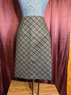 #ad NEW Amanda Chelsey Gray Plaid Skirt Women 12 Lined NWT Closet126* $21.25
