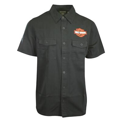 #ad Harley Davidson Men#x27;s Shirt Black Beauty Bar amp; Shield Short Sleeve S58 $48.00