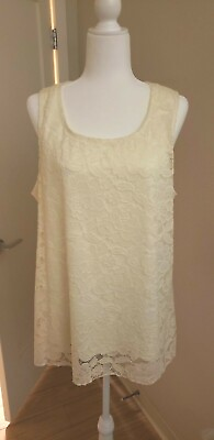 #ad White Ivory Summer Dress XL $14.99