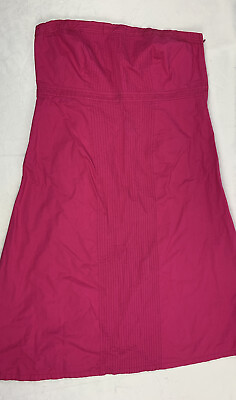 #ad Gap Cotton Strapless Sun dress Hot Pink Magenta Pleated Front Women’s Size 10 $19.99