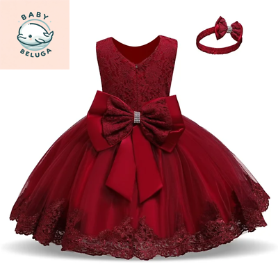 #ad Baby Girl Dress Party Dresses for Girls 1 Year Birthday Princess Wedding Dress L $22.90