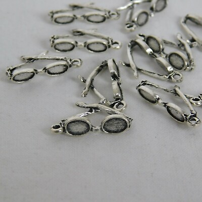 Lot of 11 Sunglasses Silver Tone Charms for Jewelry Making Crafts DIY Beach Sun $6.00