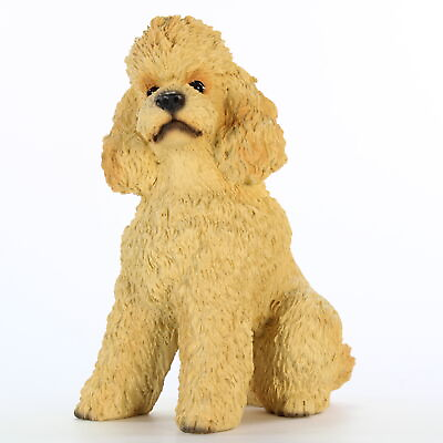 #ad Poodle Figurine Hand Painted Statue Apricot Sportcut $23.99
