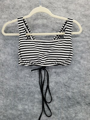Shade Shore Bikini Womens Size Medium Padded Striped Swimwear Swim Top $8.50