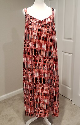 Sejour Women#x27;s Plus Maxi Red Sleeveless Dress Size 18W $35.00