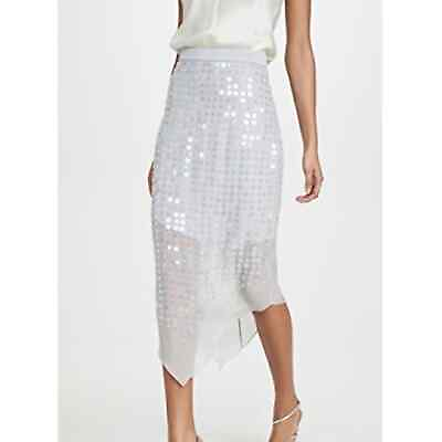 #ad CUSHNIE High Waisted Sheer Silk Skirt w Iridescent Sequin NWT $1395 Size 2 $99.99
