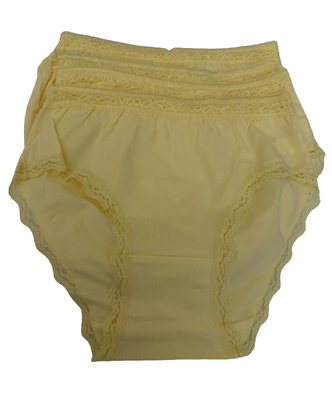 #ad Girl#x27;s Underwear Yellow Bikini 4 Pairs Lace Trim Soft Cotton Panties XL 10 12 $9.99