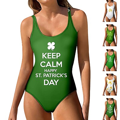 #ad Swimsuits For Teen Girls Swimming Costume For Women 1 Piece St Patrik Day $17.21