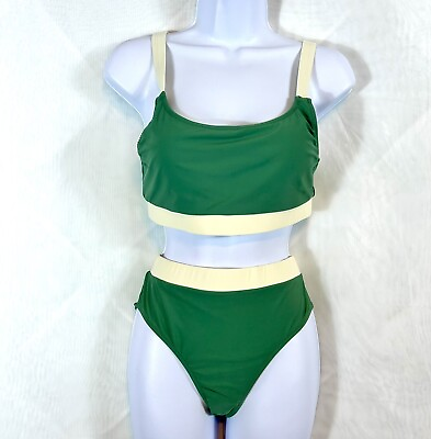 #ad #ad New Womans 2 Piece High Cut Bikini Swimsuit Medium $19.00