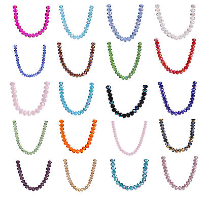Craft Glass bead Crystal Loose Faceted 25Pcs Spacer Diy Rondelle beads 8mm C $1.35