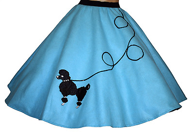 #ad #ad Aqua Blue FELT Poodle Skirt Adult Size XL 3XL Waist 40quot; 50quot; L 25quot; $31.95