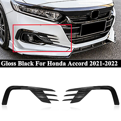 #ad Gloss Black For Honda Accord 21 2022 Yofer Fog Light Cover Lamp Trim Garnish Kit $39.99