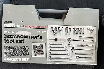 #ad Sears Craftsman 33149 NOS Mechanics Homeowner Tool Set Sockets Ratchets VINTAGE $80.00