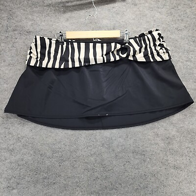 #ad #ad Lane Bryant Bikini Bottom Womens Size 20 Black Skirted Swimwear $13.99