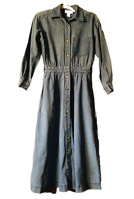 #ad Maxi Y2K Denim Button Up Hipster Dress #273 $42.00