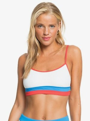 #ad Roxy Colorblocked Hello July Bralette Bikini Top $17.22