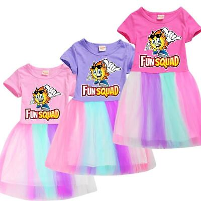 #ad Fun Squad Gaming Kids Girls Birthday Party Princess Dresses Skirt Gift $15.95