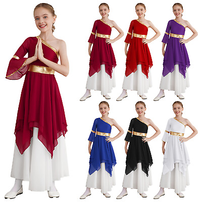 #ad Kids Girls Dancewear Decorations Maxi Patchwork Dress Hem Sundress Sequin Teen $14.09