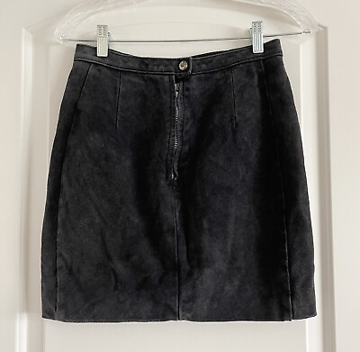 #ad Mini Skirt Women’s Black Suede Size Small $17.99