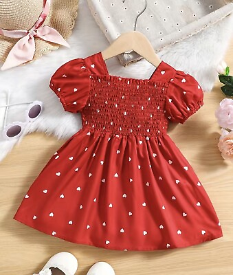 #ad Adorable Heart Print Tunic Dress for Girls NWT $12.99
