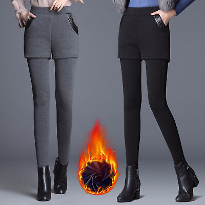 #ad #ad Leggings Skirt High waist Anti freeze Women Autumn Winter Plush Lining Pencil $37.74