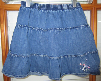 #ad McKids Denim Skirt Girl#x27;s 7 100% Cotton $15.00