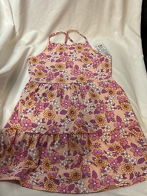 #ad Little Girls Dress Size 14 Sundress Flowers Summer Pink $10.71