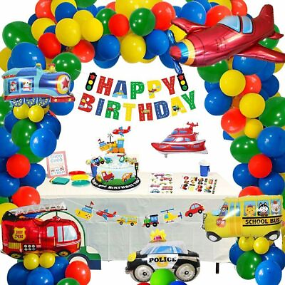 #ad #ad Balloons Garland Transportation Theme Birthday Decor Baby Party Balloon Arch Kit $16.98