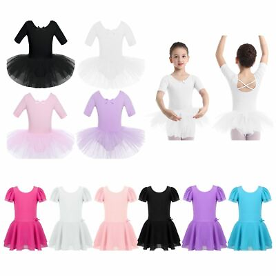 #ad Girls Gymnastics Ballet Leotard Dress Kids Dance Tutu Skirt Ballerina Costume $10.27
