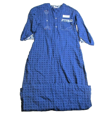 #ad Psyna Womens Kurti Blue Womens Maxi Dress 3 4 Sleeve Casual Embroidery XL ** $18.89