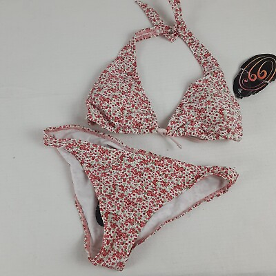#ad Girls Large Bikini 2 Piece Set by quot;66quot; Cute White amp; Pink Floral Junior Teen New $12.97