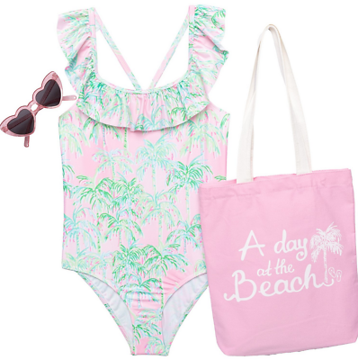 #ad #ad Kensie Big Girls Beach Day Swimsuit Tote Bag and Sunglasses Bundle UPF 50 $9.99