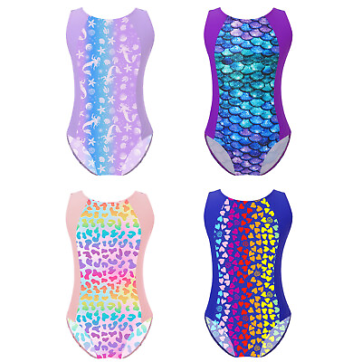 #ad Kids Girls Print One Piece Swimsuit Swim Jumpsuit Surfing Bathing Suit Swimwear $4.49