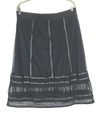 #ad TORRID Black Floral Net Mini Elastic Waist Flare Skirt Women Plus Size 2 Pull On $20.79