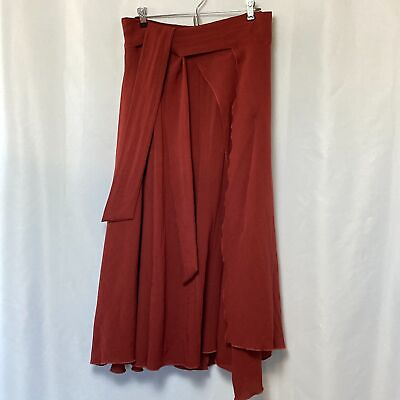 Womens Maxi Skirt Faux Wrap Tie Front Tulip Layer Drape Front Maxi Length Skirt $25.00