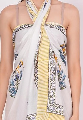 #ad Indian Floral Print Cotton Sarong Boho Soft Summer Swimwear Bikini Cover Up Wrap $16.89
