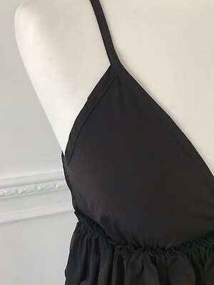 #ad boohoo petite black maxi dress with ruffles size 8 black summer beach boho GBP 14.00
