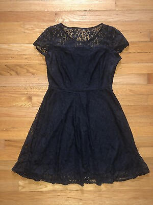 #ad Womens Jrs Lace Sleeve Midi Black Cocktail Dress $19.99
