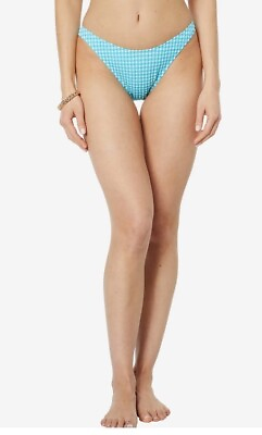 #ad Lily Pulitzer Turquoise Oasis Pico High Rise Bikini Gingham Bottoms $78 Size 4 $54.00
