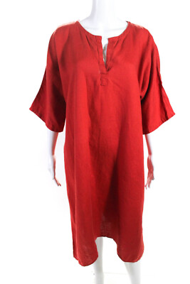 Designer Womens Short Sleeve Sun Dress Red Size Small $34.01