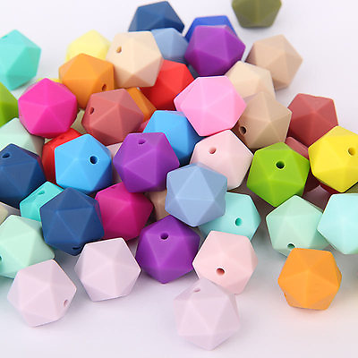 Icosahedron Silicone Beads Polygon Geometric Loose Beads DIY Jewelry Making 14mm $4.19
