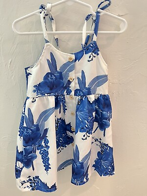 #ad Baby Girl Blue Floral Pattern Summer Dress 9 12 Months $13.99