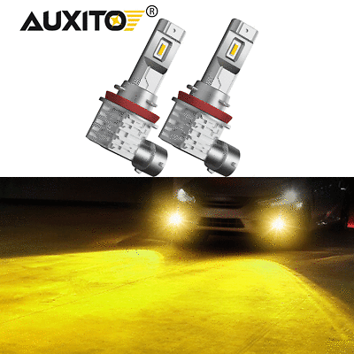 AUXITO LED H11 H16 H8 Fog Light Bulbs 3000K Golden Yellow for Honda Acura Toyota $21.99
