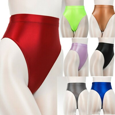 #ad Women Sexy Panties Bikini Bottoms High Cut Silky High Waist Underpants Underwear $8.54