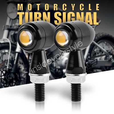 #ad Pair Universal Fit Harley 8MM Thread LED Turn Signal Indicator Blinker Lamps $12.70