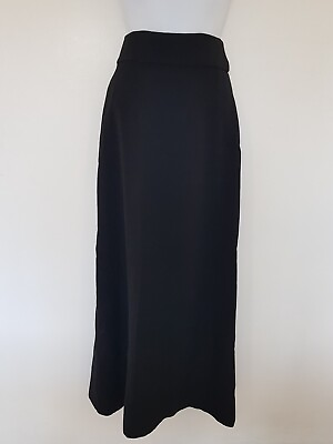 #ad Vintage Black Skirt Long Maxi Retro Size 6 Work Smart Evening Tall Elegant GBP 29.99