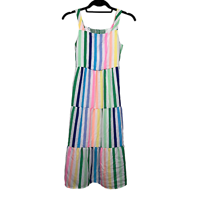 #ad Wonder Nation Girls Kids Sz: L 10 12 Rainbow Stripped Maxi Dress Long $18.15