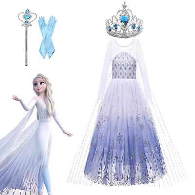 Frozen 2 inspired Snow Toddler Princess Costume Trailing Elsa Dress for Girls $26.99