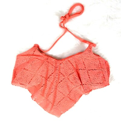 #ad Xhilaration Women#x27;s Size Small Bikini Top Swimsuit Coral $7.99